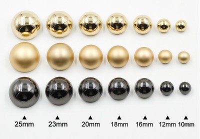 ZJ    球面蘑菇金屬高腳扣   襯衫扣  鋅合金電鍍  10mm 12mm 16mm  18mm  20mm  23mm  25mm 正面照